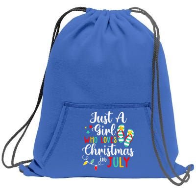 Just A Who Loves Christmas In Jully Summer Beach Women Sweatshirt Cinch Pack Bag