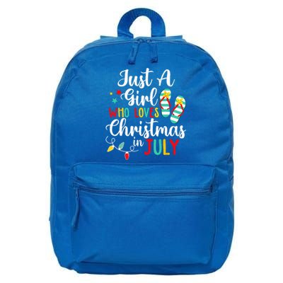 Just A Who Loves Christmas In Jully Summer Beach Women 16 in Basic Backpack