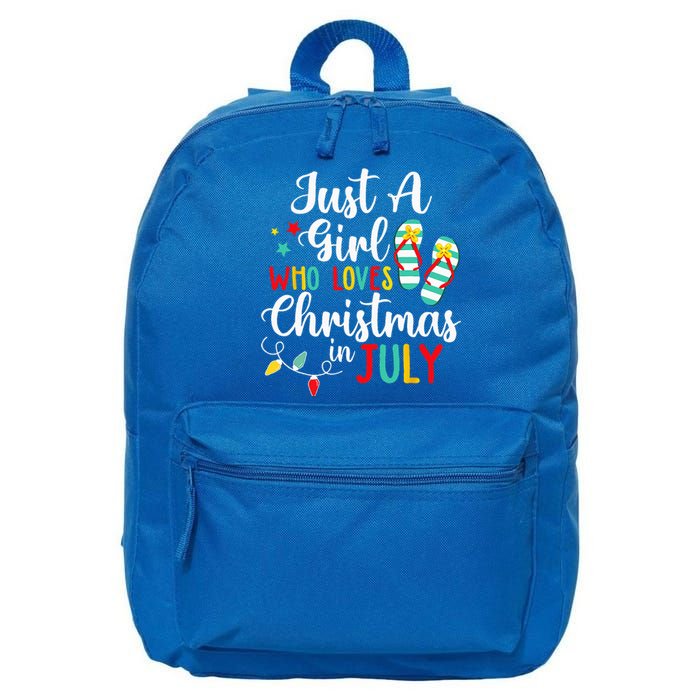 Just A Who Loves Christmas In Jully Summer Beach Women 16 in Basic Backpack