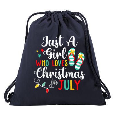 Just A Who Loves Christmas In Jully Summer Beach Women Drawstring Bag