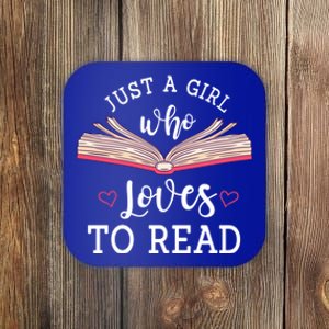 Just A Who Loves To Read Funny Bookworm Gift Coaster