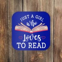 Just A Who Loves To Read Funny Bookworm Gift Coaster