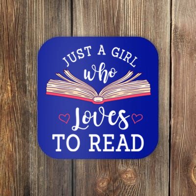 Just A Who Loves To Read Funny Bookworm Gift Coaster