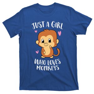 Just A Who Loves Monkeys Cute Monkey Lover Gift T-Shirt