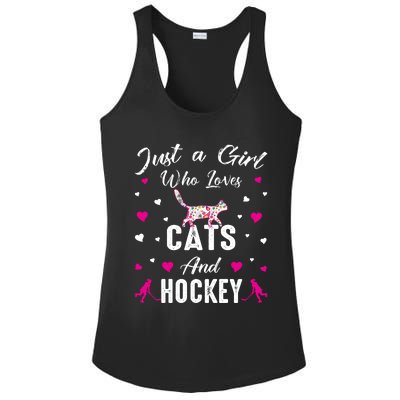 Just A Who Loves Cats And Ice Hockey Cat Lover Gift Ladies PosiCharge Competitor Racerback Tank