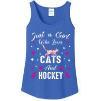 Just A Who Loves Cats And Ice Hockey Cat Lover Gift Ladies Essential Tank