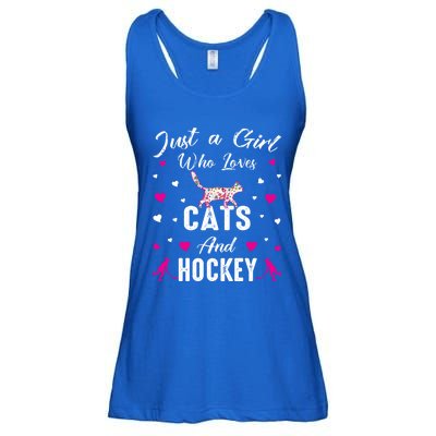 Just A Who Loves Cats And Ice Hockey Cat Lover Gift Ladies Essential Flowy Tank