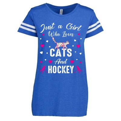 Just A Who Loves Cats And Ice Hockey Cat Lover Gift Enza Ladies Jersey Football T-Shirt