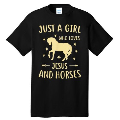 Just A  Who Loves Jesus And Horses Tall T-Shirt