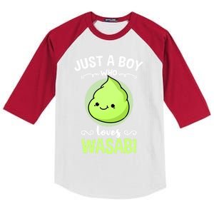 Just A Who Loves Wasabi Sushi Lover Gift Kids Colorblock Raglan Jersey