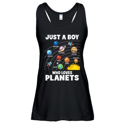 Just A  Who Loves Planets & Solar System Space Science Ladies Essential Flowy Tank