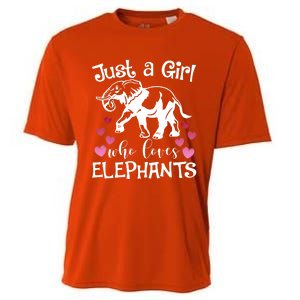 Just A Who Loves Elephants Heart African Savanna Animal Gift Cooling Performance Crew T-Shirt