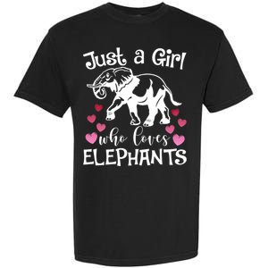 Just A Who Loves Elephants Heart African Savanna Animal Gift Garment-Dyed Heavyweight T-Shirt