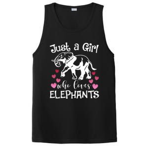 Just A Who Loves Elephants Heart African Savanna Animal Gift PosiCharge Competitor Tank