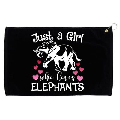 Just A Who Loves Elephants Heart African Savanna Animal Gift Grommeted Golf Towel