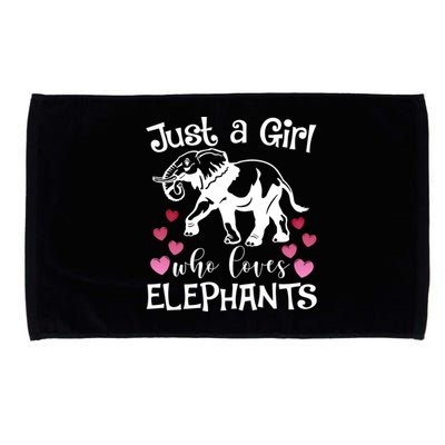 Just A Who Loves Elephants Heart African Savanna Animal Gift Microfiber Hand Towel