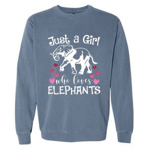 Just A Who Loves Elephants Heart African Savanna Animal Gift Garment-Dyed Sweatshirt