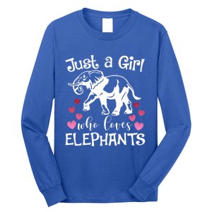 Just A Who Loves Elephants Heart African Savanna Animal Gift Long Sleeve Shirt