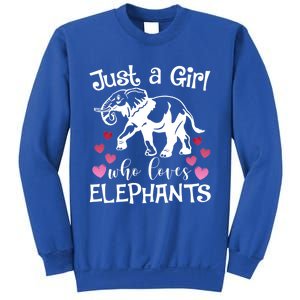 Just A Who Loves Elephants Heart African Savanna Animal Gift Sweatshirt