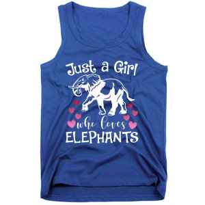 Just A Who Loves Elephants Heart African Savanna Animal Gift Tank Top