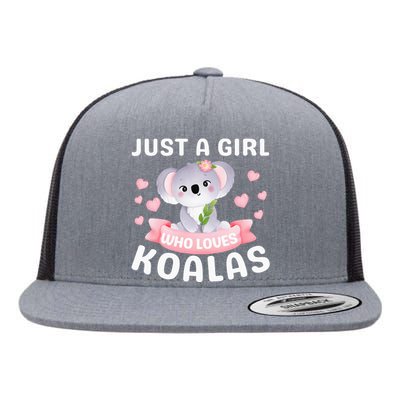 Just A  Who Loves Koala Bear Flat Bill Trucker Hat