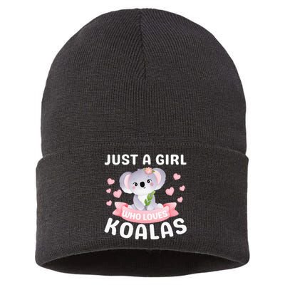 Just A  Who Loves Koala Bear Sustainable Knit Beanie