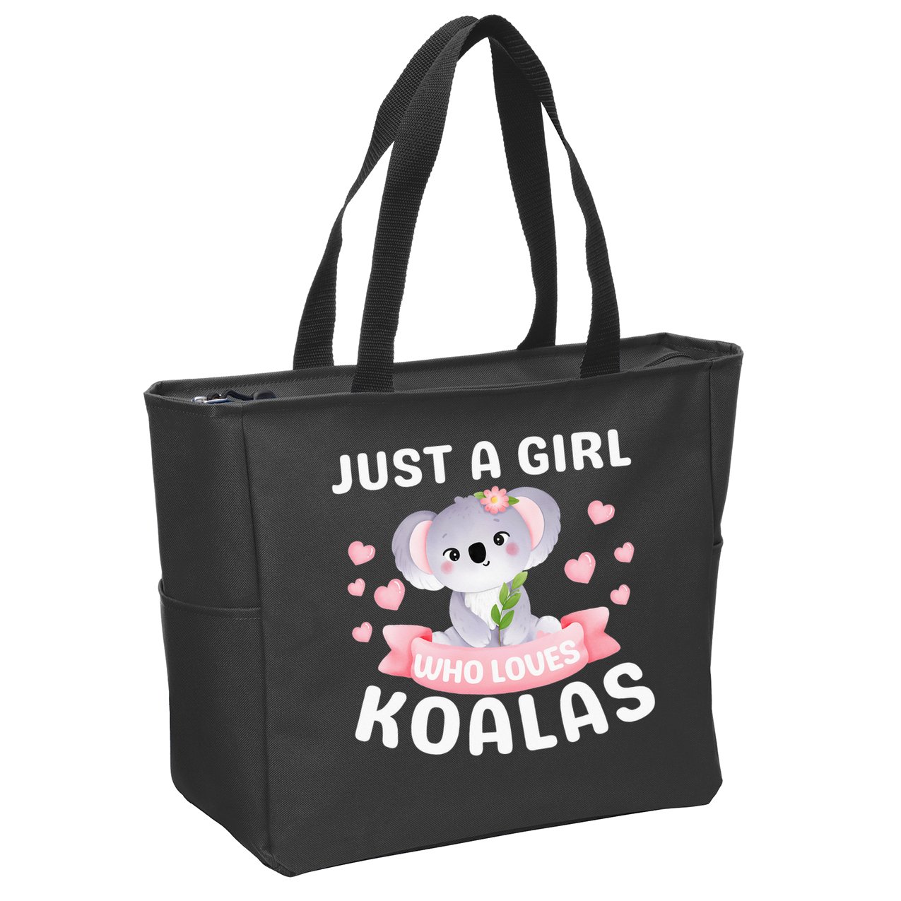 Just A  Who Loves Koala Bear Zip Tote Bag