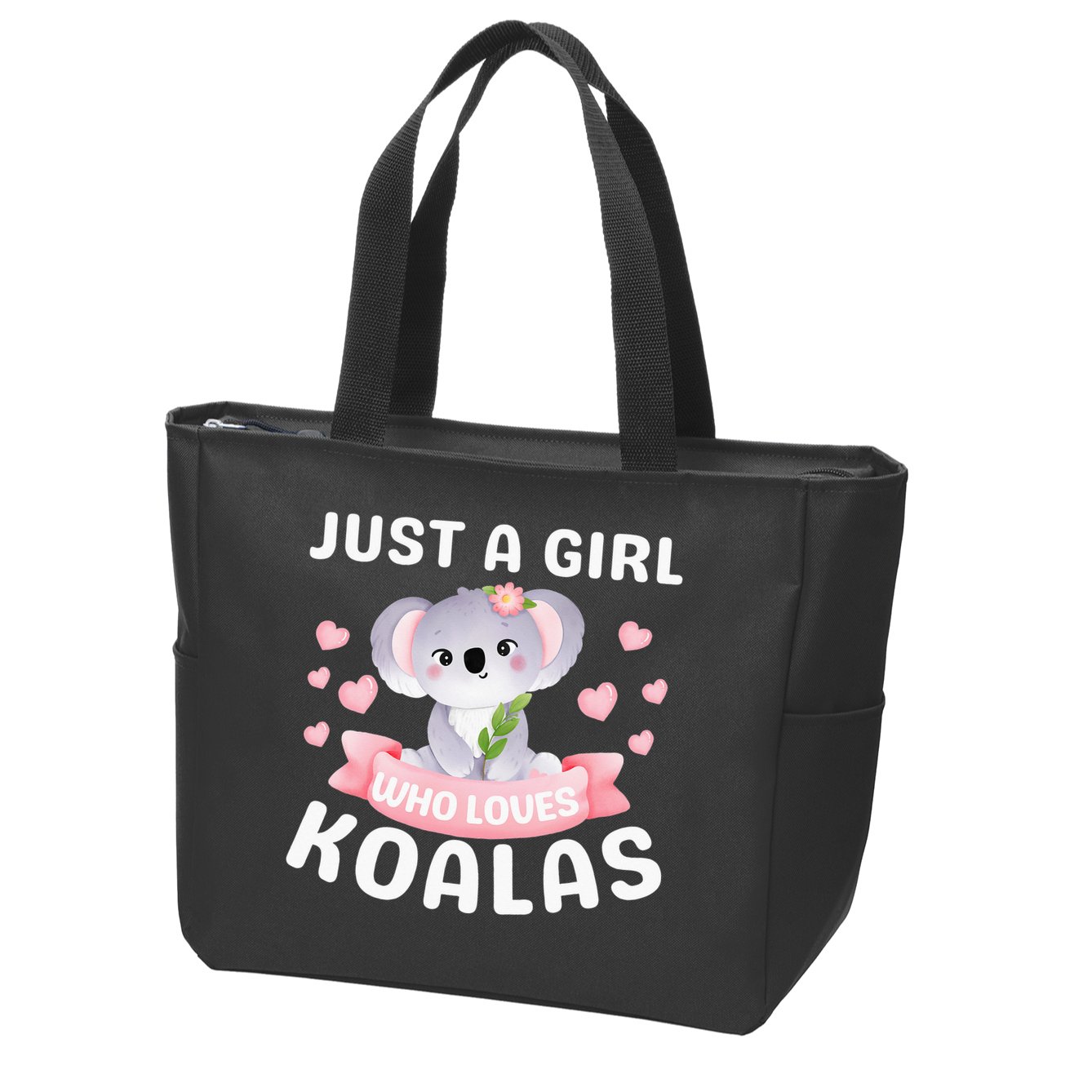 Just A  Who Loves Koala Bear Zip Tote Bag