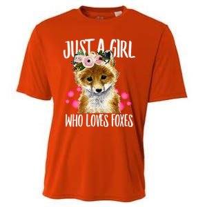 Just A Who Loves Foxes Lovegiftr Dad Mom Funny Funny Gift Cooling Performance Crew T-Shirt