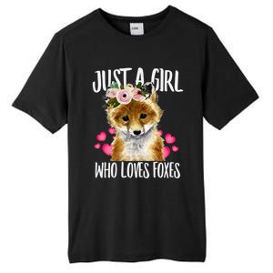 Just A Who Loves Foxes Lovegiftr Dad Mom Funny Funny Gift Tall Fusion ChromaSoft Performance T-Shirt