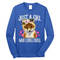 Just A Who Loves Foxes Lovegiftr Dad Mom Funny Funny Gift Long Sleeve Shirt