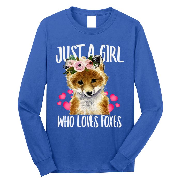 Just A Who Loves Foxes Lovegiftr Dad Mom Funny Funny Gift Long Sleeve Shirt