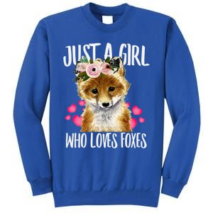 Just A Who Loves Foxes Lovegiftr Dad Mom Funny Funny Gift Tall Sweatshirt