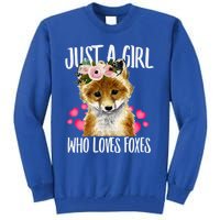 Just A Who Loves Foxes Lovegiftr Dad Mom Funny Funny Gift Tall Sweatshirt