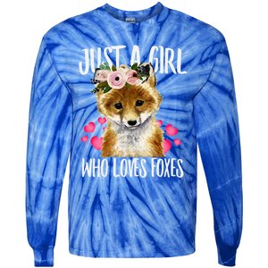 Just A Who Loves Foxes Lovegiftr Dad Mom Funny Funny Gift Tie-Dye Long Sleeve Shirt