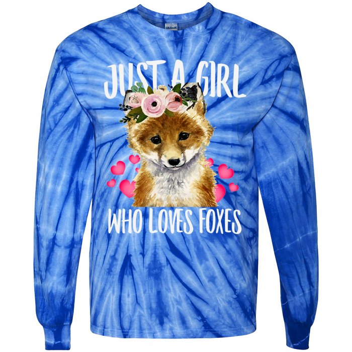 Just A Who Loves Foxes Lovegiftr Dad Mom Funny Funny Gift Tie-Dye Long Sleeve Shirt