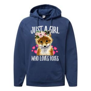 Just A Who Loves Foxes Lovegiftr Dad Mom Funny Funny Gift Performance Fleece Hoodie