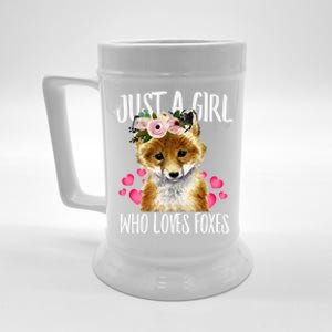 Just A Who Loves Foxes Lovegiftr Dad Mom Funny Funny Gift Beer Stein