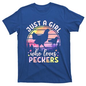 Just A Who Loves Peckers Watercolor Chicken Lovers Great Gift T-Shirt