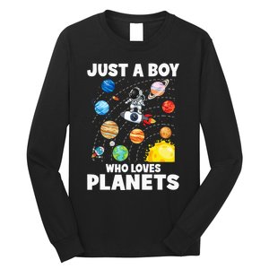 Just A  Who Loves Planets & Solar System Space Science Long Sleeve Shirt