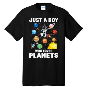 Just A  Who Loves Planets & Solar System Space Science Tall T-Shirt