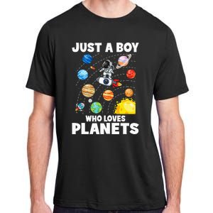 Just A  Who Loves Planets & Solar System Space Science Adult ChromaSoft Performance T-Shirt