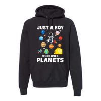 Just A  Who Loves Planets & Solar System Space Science Premium Hoodie