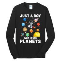 Just A  Who Loves Planets & Solar System Space Science Tall Long Sleeve T-Shirt