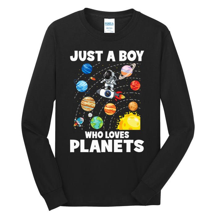 Just A  Who Loves Planets & Solar System Space Science Tall Long Sleeve T-Shirt