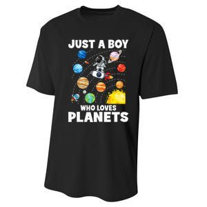 Just A  Who Loves Planets & Solar System Space Science Performance Sprint T-Shirt