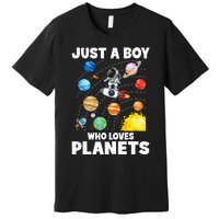 Just A  Who Loves Planets & Solar System Space Science Premium T-Shirt