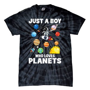 Just A  Who Loves Planets & Solar System Space Science Tie-Dye T-Shirt