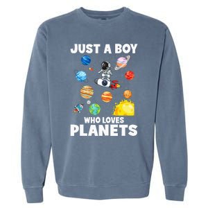 Just A  Who Loves Planets & Solar System Space Science Garment-Dyed Sweatshirt