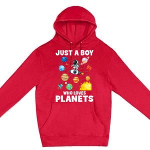 Just A  Who Loves Planets & Solar System Space Science Premium Pullover Hoodie